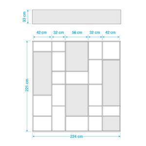 Bücherregal Emporior VII Hochglanz Weiß - Breite: 224 cm