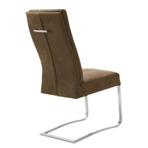 Chaises cantilever Bury II (lot de 2) Imitation cuir / Acier inoxydable - Sable