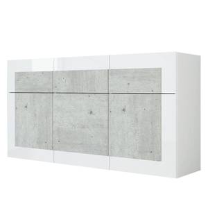 Sideboard Orizzonti I Hochglanz Weiß / Beton Dekor