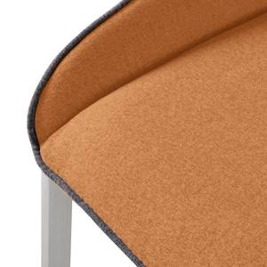 Chaises cantilever Nidri (lot de 2) Tissage à plat / Acier inoxydable - Orange