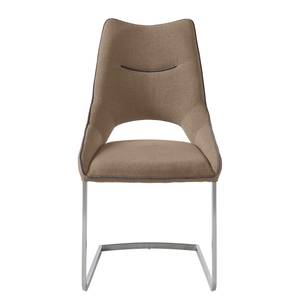 Chaises cantilever Nidri (lot de 2) Tissage à plat / Acier inoxydable - Cappuccino