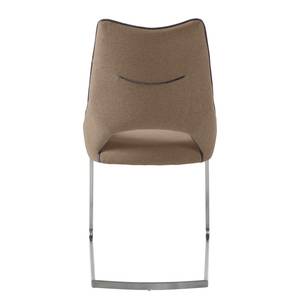 Chaises cantilever Nidri (lot de 2) Tissage à plat / Acier inoxydable - Cappuccino