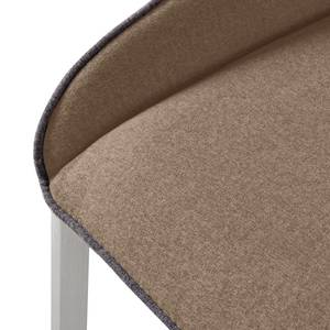 Chaises cantilever Nidri (lot de 2) Tissage à plat / Acier inoxydable - Cappuccino