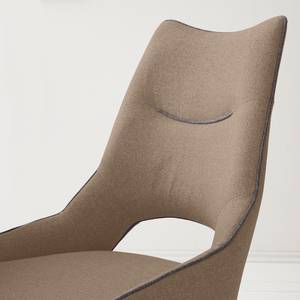 Chaises cantilever Nidri (lot de 2) Tissage à plat / Acier inoxydable - Cappuccino