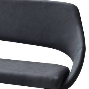 Banc Gini Imitation cuir / Acier inoxydable - Anthracite