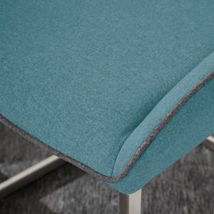 Chaises cantilever Nidri (lot de 2) Tissage à plat / Acier inoxydable - Turquoise