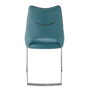 Chaises cantilever Nidri (lot de 2) Tissage à plat / Acier inoxydable - Turquoise