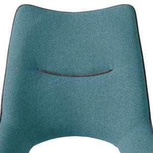 Chaises cantilever Nidri (lot de 2) Tissage à plat / Acier inoxydable - Turquoise