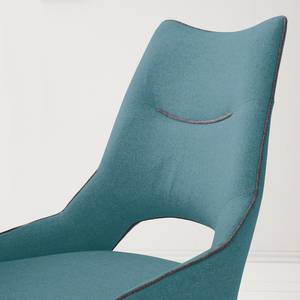 Chaises cantilever Nidri (lot de 2) Tissage à plat / Acier inoxydable - Turquoise