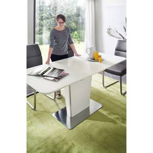 Table Apanas Verre / Acier inoxydable - Taupe mat / Acier inoxydable - Taupe - 140 x 85 cm