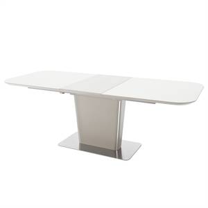 Table Apanas Verre / Acier inoxydable - Taupe mat / Acier inoxydable - Taupe - 140 x 85 cm