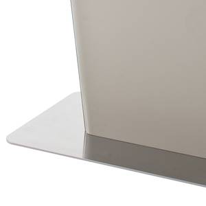 Table Apanas Verre / Acier inoxydable - Taupe mat / Acier inoxydable - Taupe - 140 x 85 cm