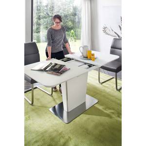 Table Apanas Verre / Acier inoxydable - Taupe mat / Acier inoxydable - Taupe - 140 x 85 cm