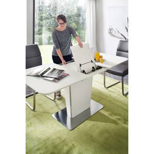 Table Apanas Verre / Acier inoxydable - Taupe mat / Acier inoxydable - Taupe - 140 x 85 cm