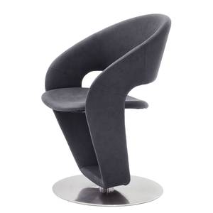 Chaises Pindi (lot de 2) Imitation cuir / Acier inoxydable - Anthracite