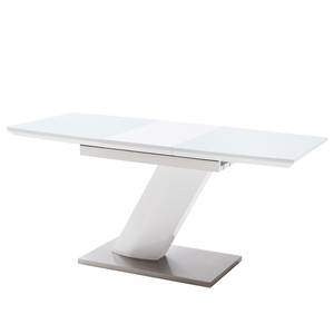 Eettafel Hetti glas - hoogglans/roestvrij staal - Breedte: 120 cm