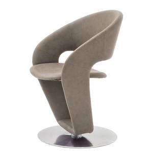 Chaises Pindi (lot de 2) Imitation cuir / Acier inoxydable - Taupe