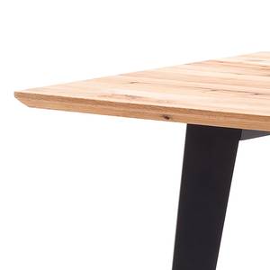Table Usam Chêne massif - Chêne cerris / Noir - 180 x 90 cm