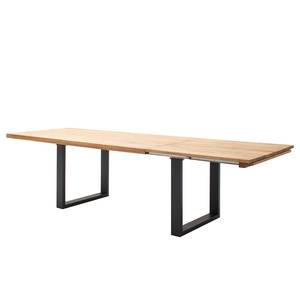 Table Dante Chêne sauvage massif / Acier inoxydable - Chêne sauvage / Anthracite