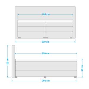 Lit boxspring Maho Tissu - Avec Tiroirs de lit - 180 x 200cm