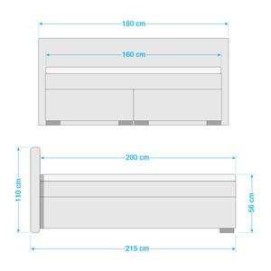 Letto boxspring Senga Tessuto - 160 x 200cm