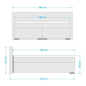 Boxspringbett Senga Webstoff - 180 x 200cm