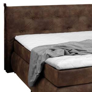 Boxspringbett Uhana Braun - Textil - Holz teilmassiv - 200 x 110 x 215 cm