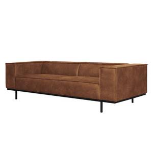 Canapé Kups I (3 places) Velours - Tissu composite Esha: Cognac