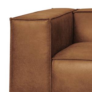 Sofa Kups I (3-Sitzer) Samt - Mischgewebe Esha: Cognac