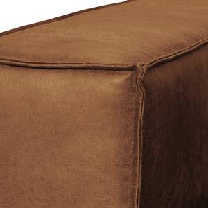 Canapé Kups I (3 places) Velours - Tissu composite Esha: Cognac