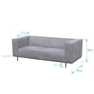 Canapé Kups I (3 places) Velours - Tissu composite Esha: Cognac