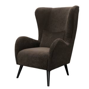 Fauteuil Pillig Fluweel - Donkerbruin - Zonder hocker