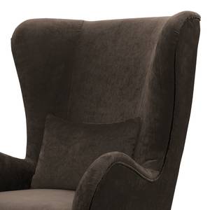 Fauteuil Pillig Fluweel - Donkerbruin - Zonder hocker