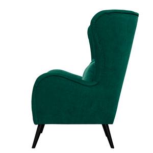 Fauteuil Pillig Velours - Vert vieilli - Sans repose-pieds