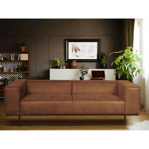 Canapé Kups I (2-3 places) Velours - Tissu composite Esha: Cognac