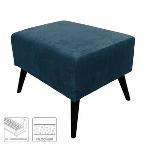 Gestoffeerde hocker Pillig Fluweel - Marineblauw