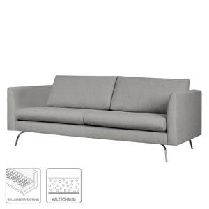 3-Sitzer Sofa Kayena Webstoff Inas: Platin - Chrom glänzend