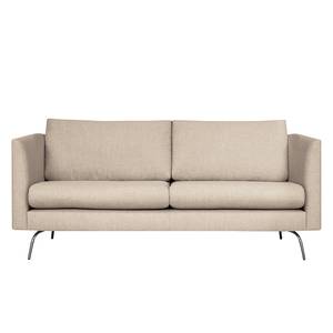 2-Sitzer Sofa Kayena Webstoff Inas: Cappuccino - Chrom glänzend