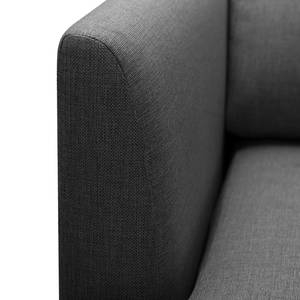 2-Sitzer Sofa Kayena Webstoff Inas: Dunkelgrau - Chrom glänzend