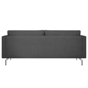 2-Sitzer Sofa Kayena Webstoff Inas: Dunkelgrau - Chrom glänzend