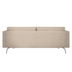 3-Sitzer Sofa Kayena Webstoff Inas: Cappuccino - Chrom glänzend