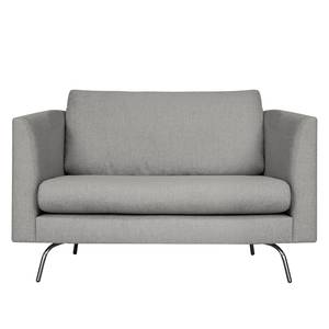 Fauteuil Kayena Tissage à plat - Tissu Inas: Gris platine - Chrome brillant - Sans repose-pieds