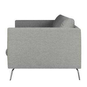 Fauteuil Kayena Tissage à plat - Tissu Inas: Gris platine - Chrome brillant - Sans repose-pieds