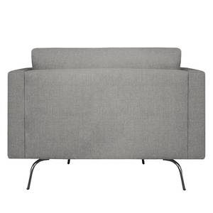 Fauteuil Kayena Tissage à plat - Tissu Inas: Gris platine - Chrome brillant - Sans repose-pieds