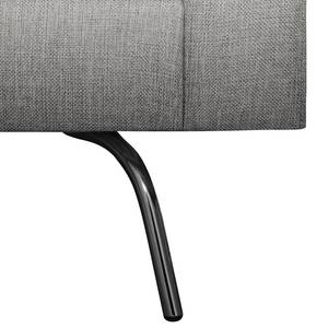 Fauteuil Kayena Tissage à plat - Tissu Inas: Gris platine - Chrome brillant - Sans repose-pieds