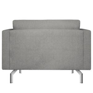 Fauteuil Kayena Tissage à plat - Tissu Inas: Gris platine - Chrome brillant - Sans repose-pieds