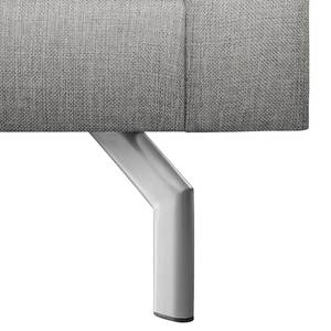 Fauteuil Kayena Tissage à plat - Tissu Inas: Gris platine - Chrome brillant - Sans repose-pieds