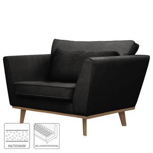 Fauteuil Lauwe I geweven stof - Zwart - Zonder hocker