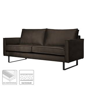 Sofa Liel I (2,5-Sitzer) Antiklederlook - Samt Onoli: Espresso