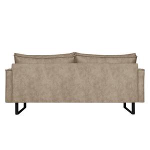 CANAPÉ LIEL I (2-3 PLACES) Aspect cuir vieilli - Microfibre Priya: Beige